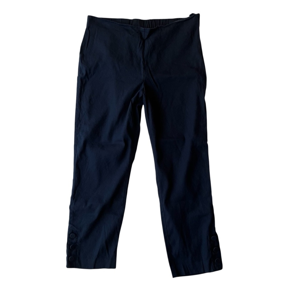 J Jill Slim capri Linen blend pants Medium Stretch Dark navy blue Womens Crop